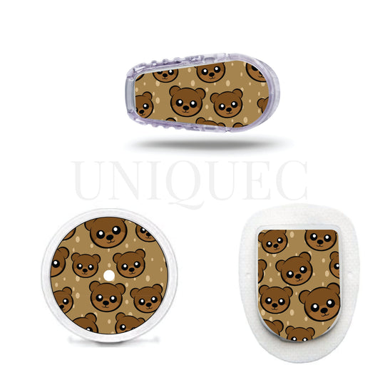 Cute Bears CGM stickers for Freestyle LIbre, Dexcom, Omnipod Continuous Glucose Monitor patches and stickers