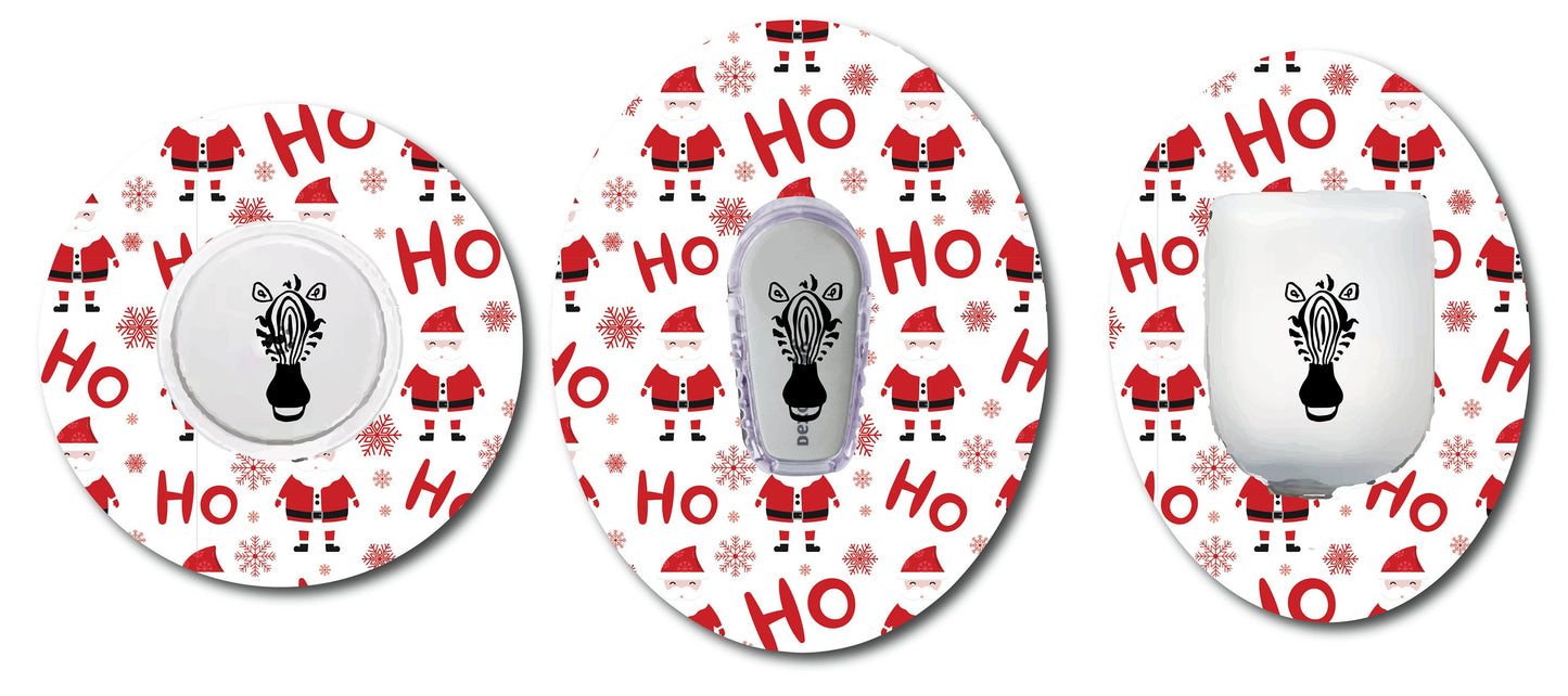 Ho Ho Ho Santa CGM patch for Freestyle LIbre, Dexcom, Omnipod Continuous Glucose Monitor patches and stickers