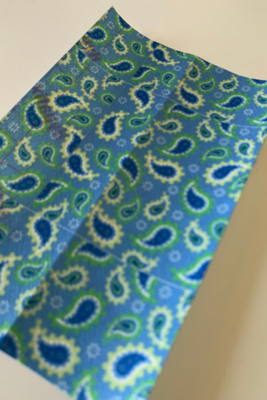 Blue Paisley Squares Tubie Tape for Feeding Tubes, Oxygen, Medical devices NG tube, Peg, TPN, NJ tube, tube feeding medical tape