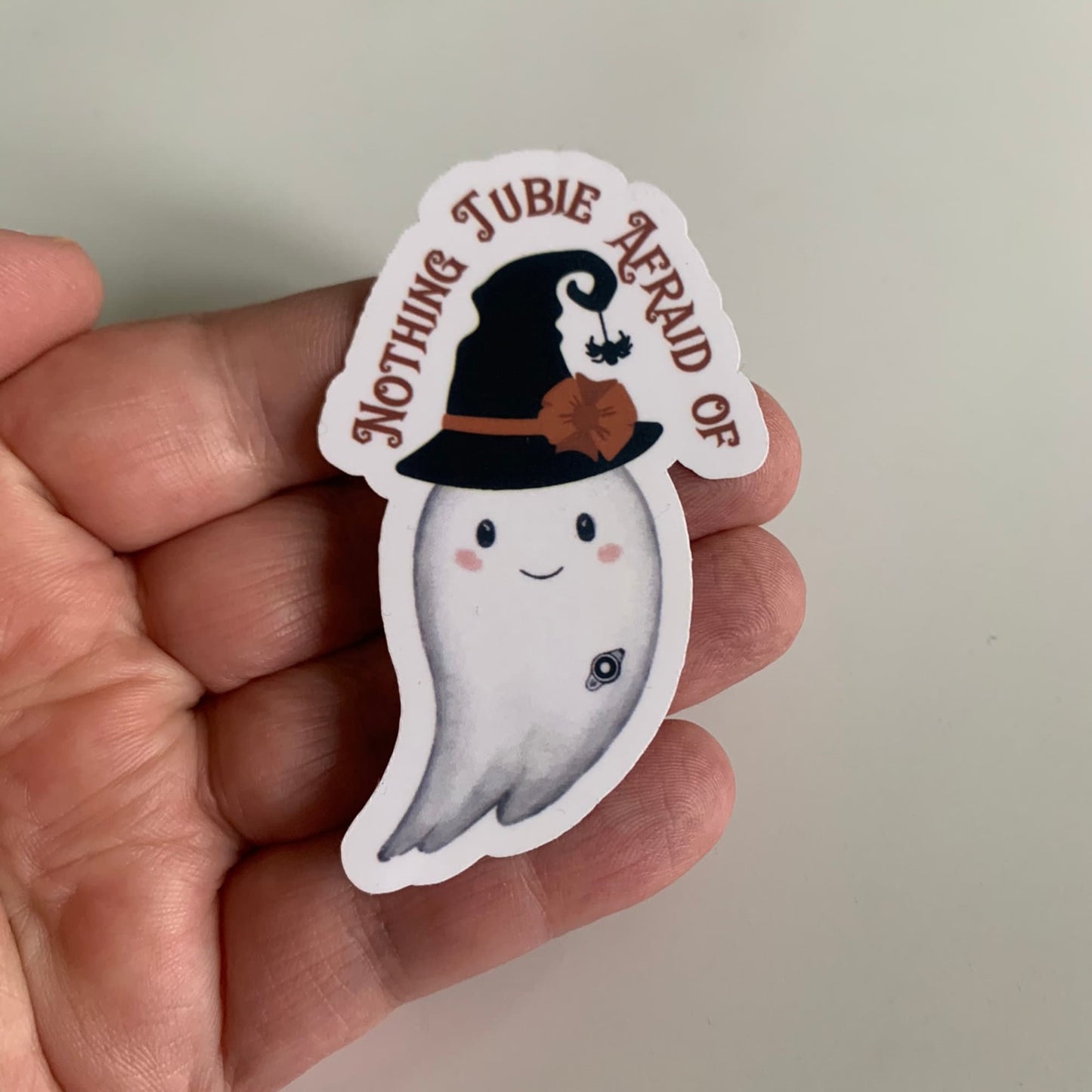 Nothing Tubie Afraid Of Ghost Witch G-Tube Sticker, Feeding Tube Awareness, Tubie Humour