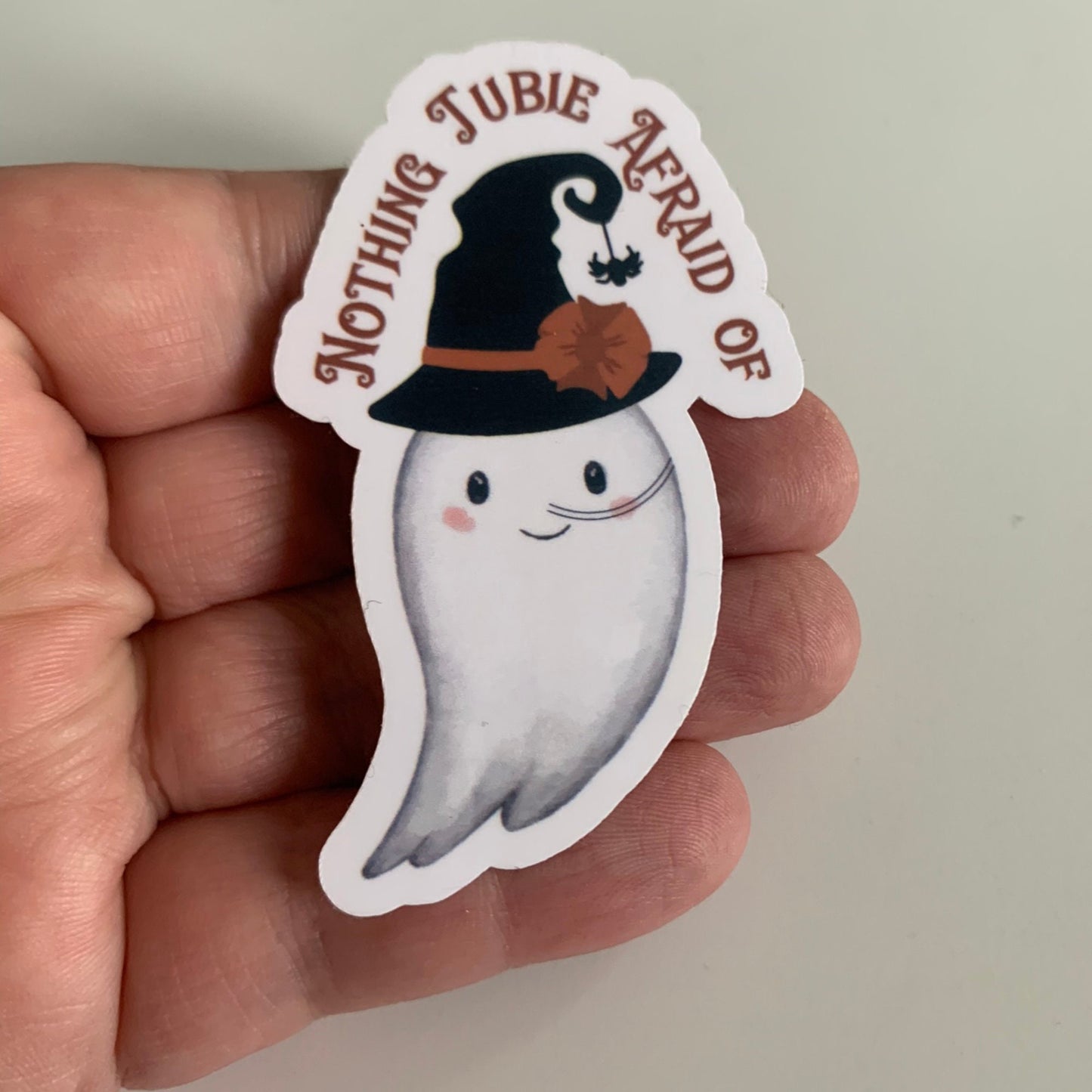 Nothing Tubie Afraid Of Ghost Witch NG-Tube Sticker, Feeding Tube Awareness, Tubie Humour