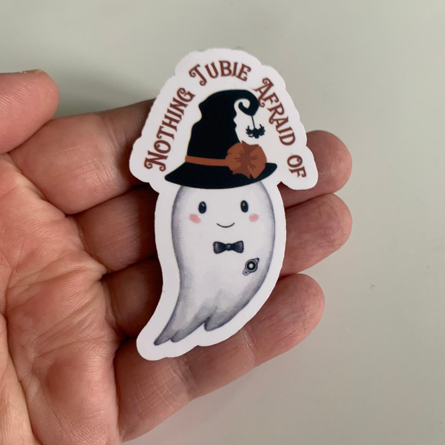 Nothing Tubie Afraid Of Ghost Witch G-Tube Sticker, Feeding Tube Awareness, Tubie Humour