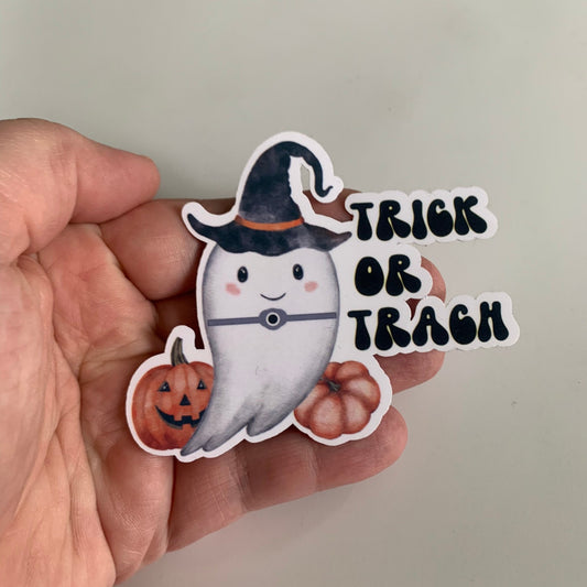 Trick or Trach Sticker, Feeding Tube Awareness, Funny Tracheotomy Stickers