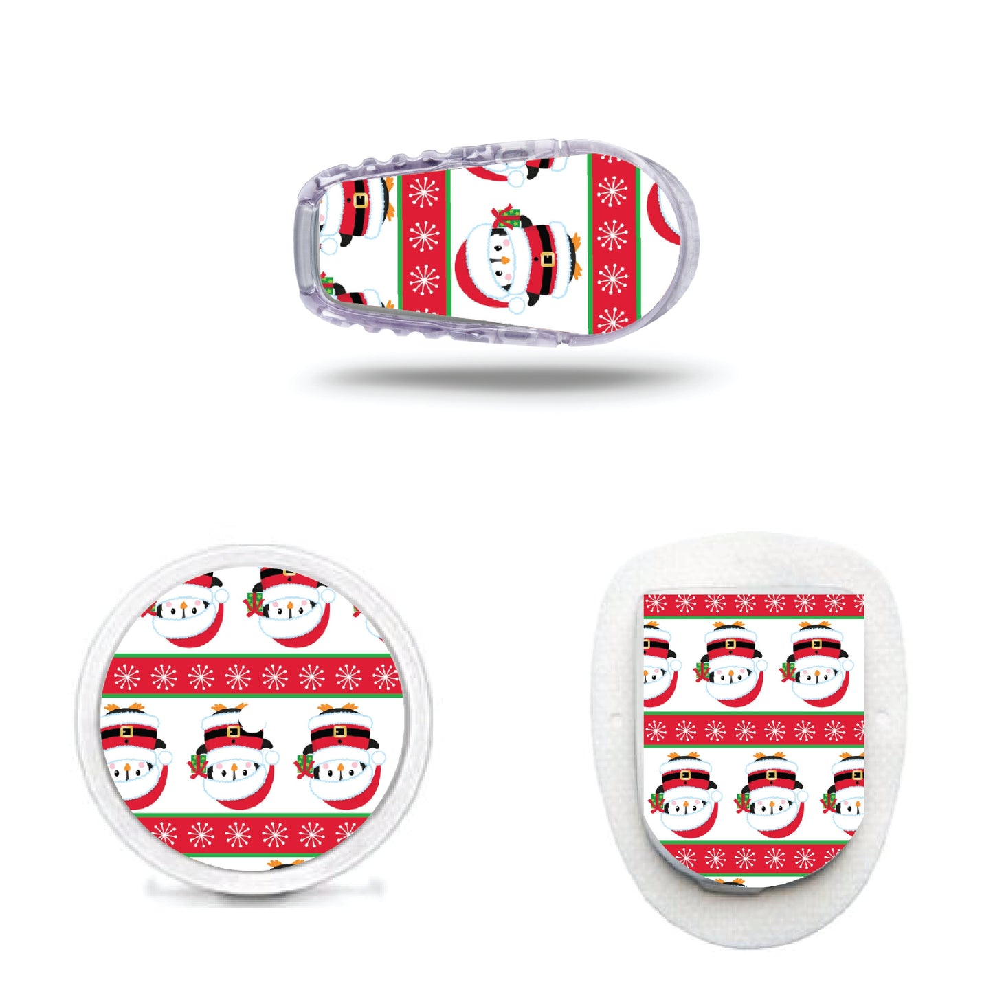 Christmas Penguin Santa CGM Sensor Sticker for Freestyle Libre, Dexcom, Omnipod Continuous Glucose Monitor