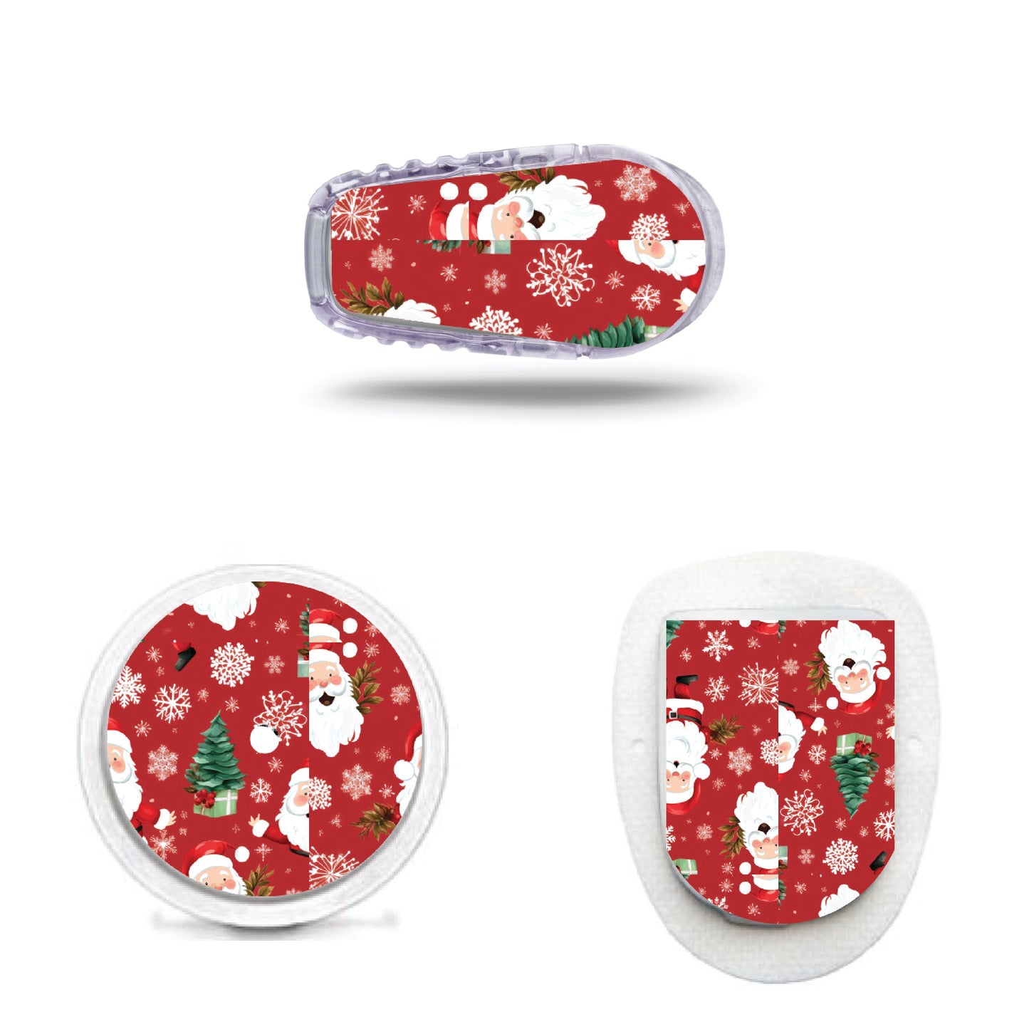 Classic Santa Claus Mosaic Sensor Sticker for Freestyle Libre, Dexcom, Omnipod Continuous Glucose Monitor