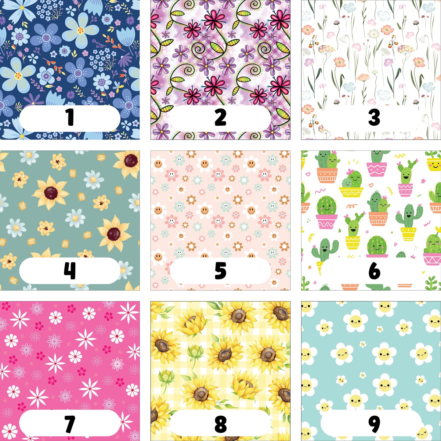 Custom Badge Buddy - Flowers Collection: Vertical or Horizontal, Standard or Extended