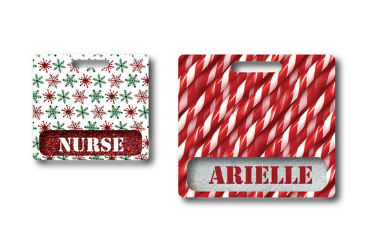 Custom Badge Buddy - Christmas Collection: Vertical or Horizontal, Standard or Extended