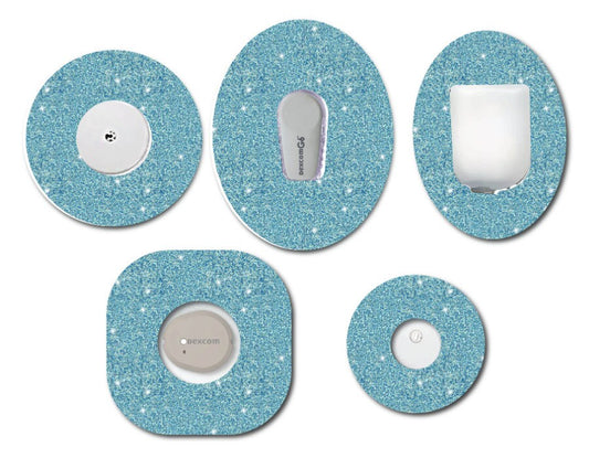 Blue Glitter Look CGM patch for Freestyle LIbre, Dexcom, Omnipod Continuous Glucose Monitor patches and stickers