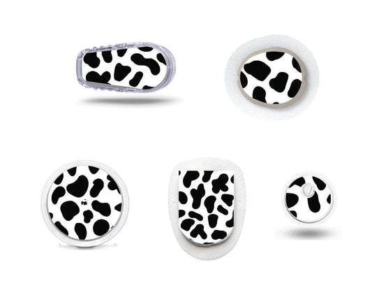 Cow Print Tattoo-Stickers for Freestyle LIbre, Dexcom, Omnipod Continuous Glucose Monitor patches and stickers