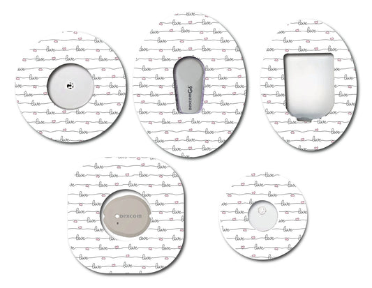 Handwritten Love CGM patch for Freestyle LIbre, Dexcom, Omnipod Continuous Glucose Monitor patches and stickers