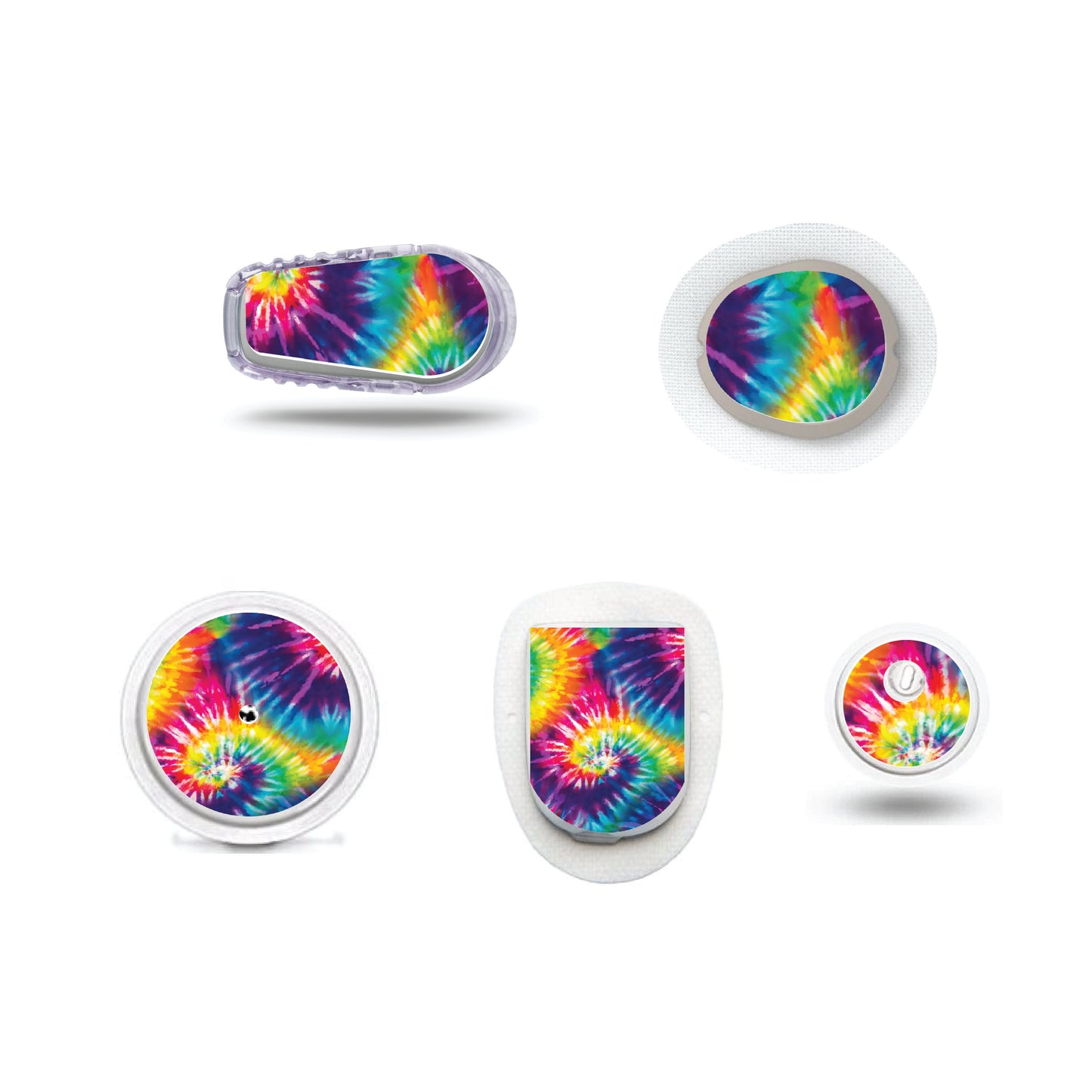 Tie Dye CGM stickers for Freestyle LIbre, Dexcom, Omnipod Continuous Glucose Monitor patches and stickers