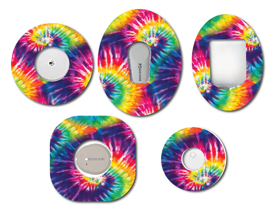 Tie Dye CGM patch for Freestyle LIbre, Dexcom, Omnipod Continuous Glucose Monitor patches and stickers