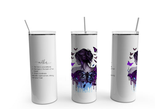 Watercolor Mother Definition Women and Butterfly 20oz Tumbler - Mother's Day Tumbler #3