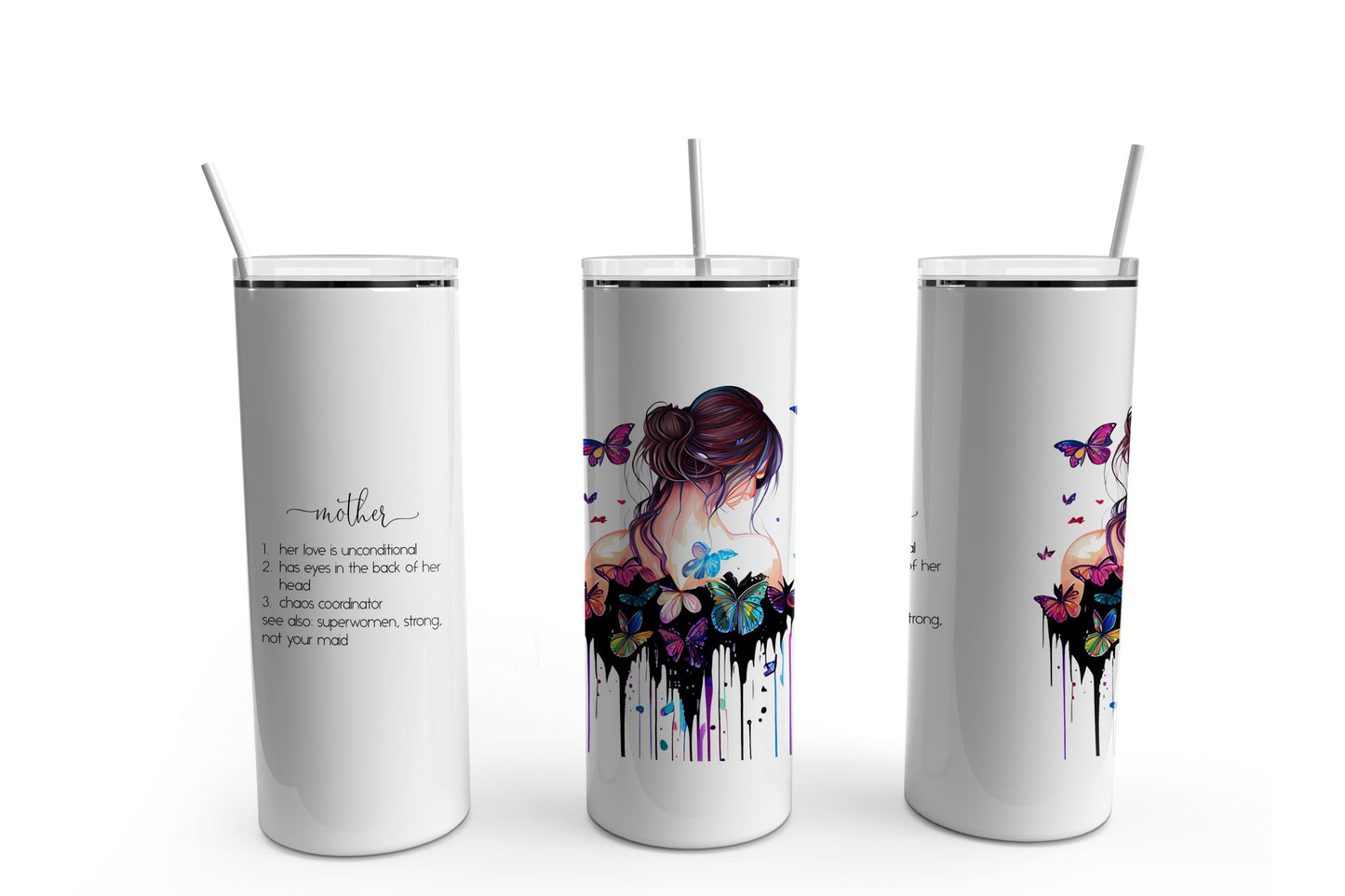 Watercolor Mother Definition Women and Butterfly 20oz Tumbler - Mother's Day Tumbler #4