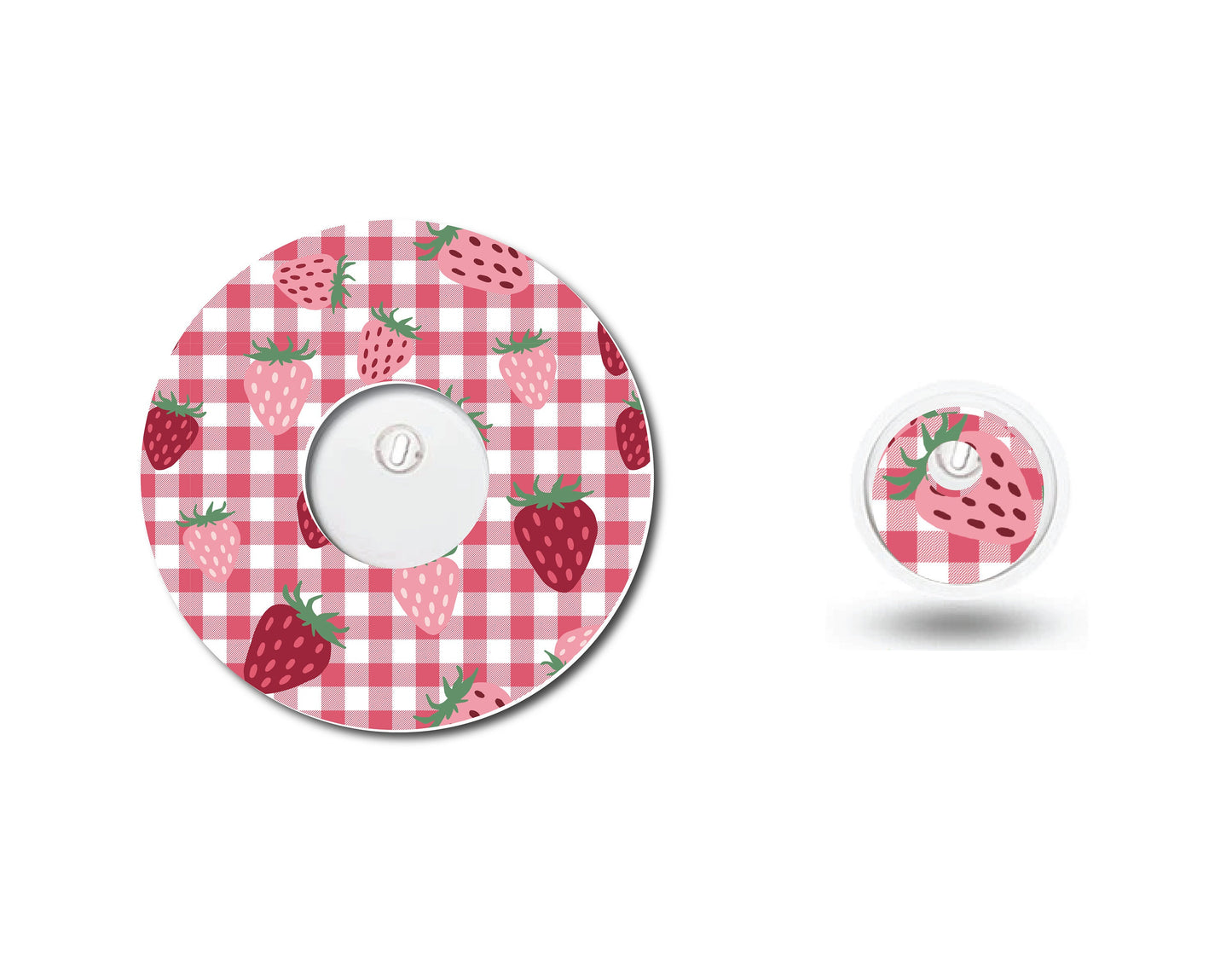 Strawberry Coquette Continuous Glucose Monitor (CGM) Decorative Over Patch and Sticker/Tattoo Set