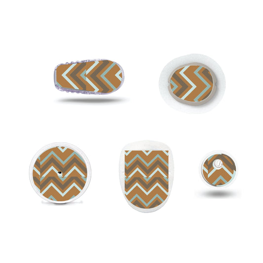 Masculine Chevron CGM stickers for Freestyle LIbre, Dexcom, Omnipod Continuous Glucose Monitor patches and stickers