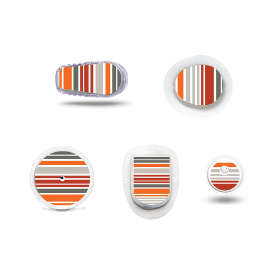 Masculine Orange Stripes CGM Sticker