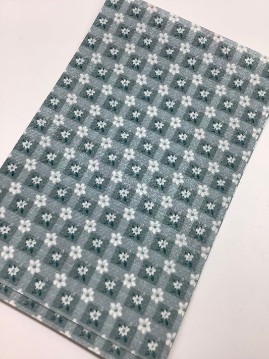 Blue Gingham Flower Tubie Tape