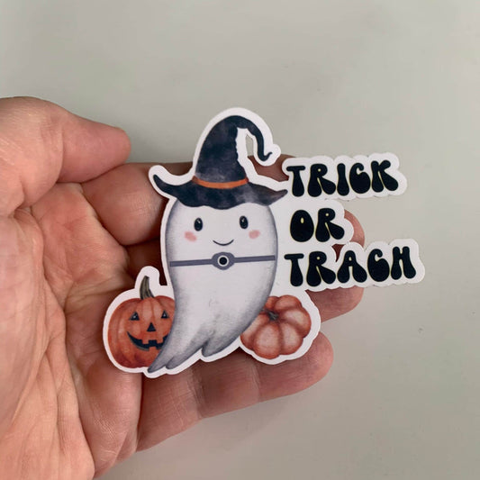 Trick or Trach Sticker, Feeding Tube Awareness, Funny Tracheotomy Stickers