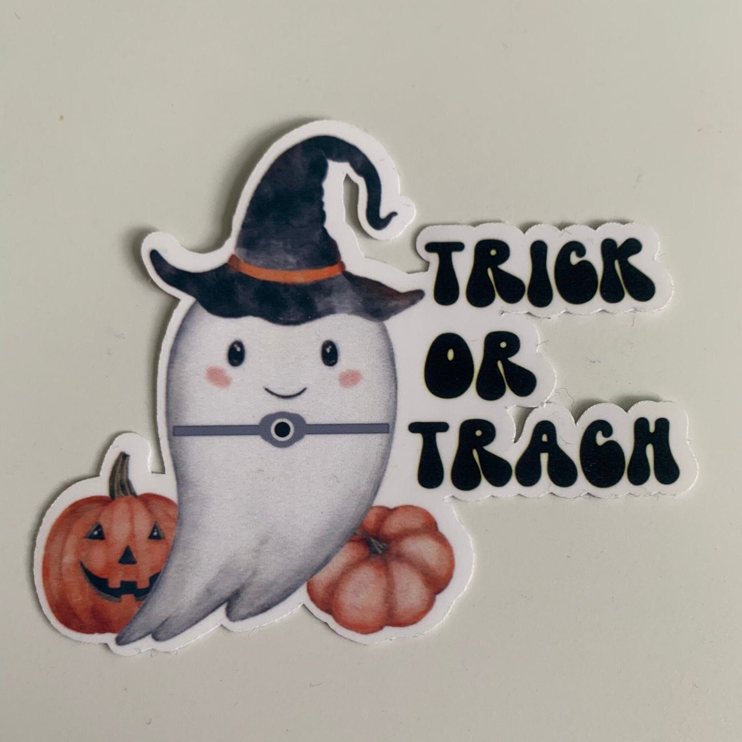 Trick or Trach Sticker, Feeding Tube Awareness, Funny Tracheotomy Stickers