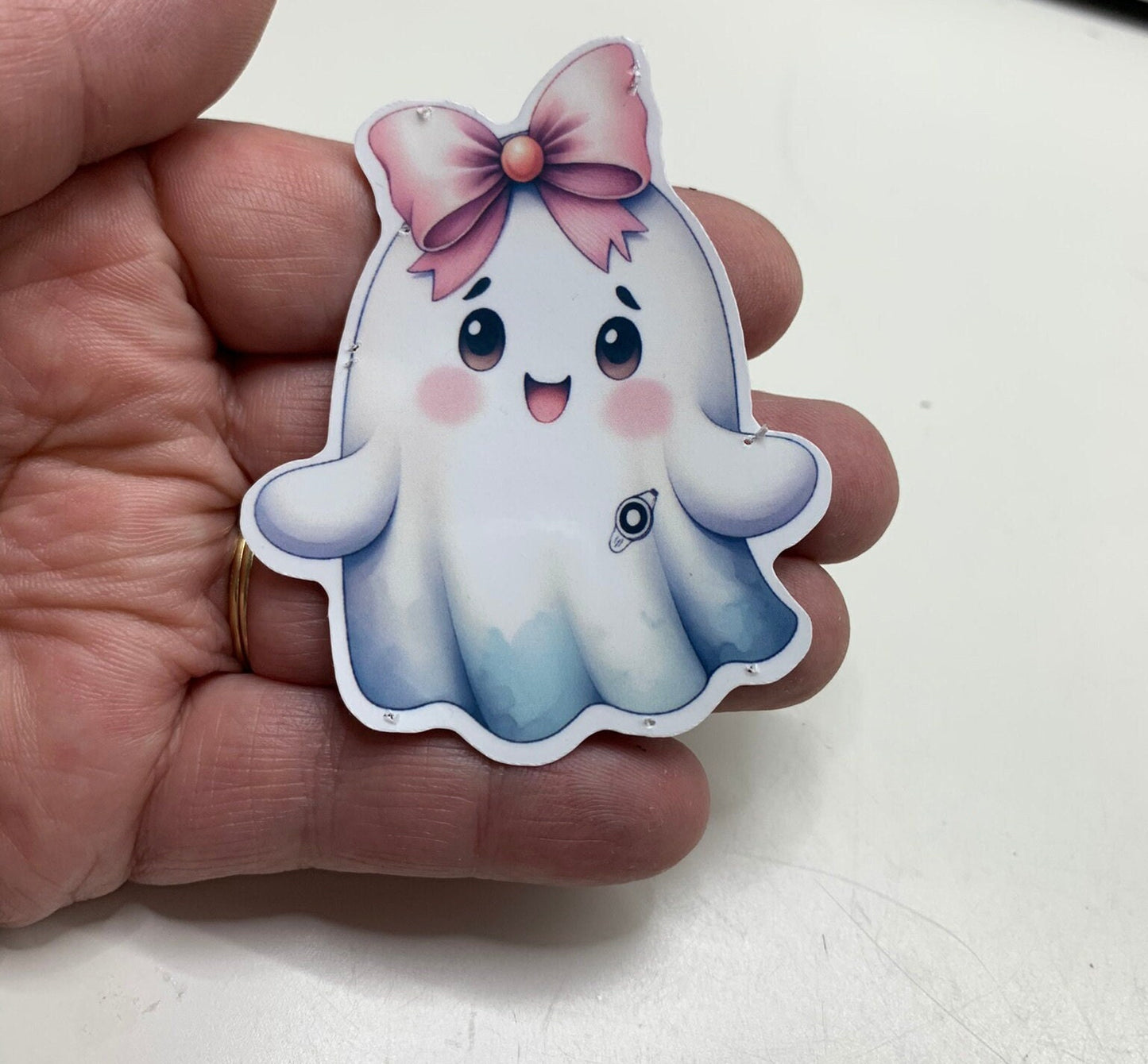 Halloween Ghost G-Tube Sloth Sticker, Coquette Bow Ghost Feeding Tube Awareness, Cute Ghost Sticker, Girl Ghost, Fall Ghost