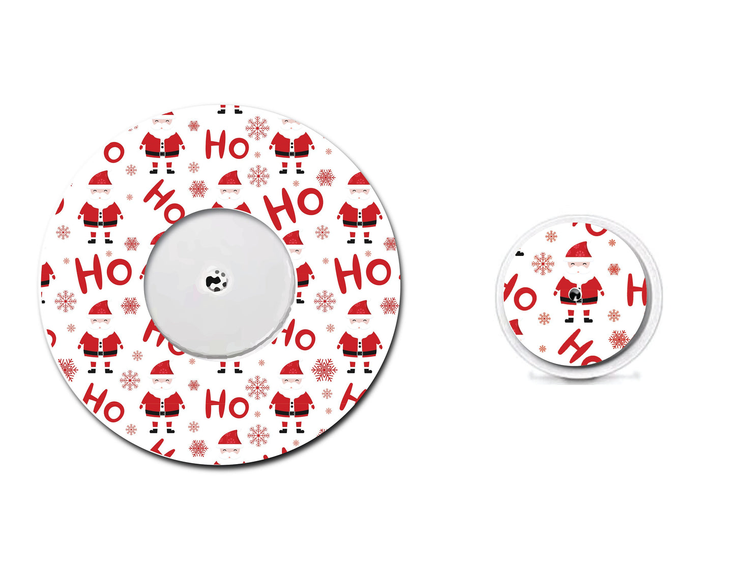 Ho Ho Ho Santa Claus Continuous Glucose Monitor (CGM) Decorative Over Patch and Sticker/Tattoo Set