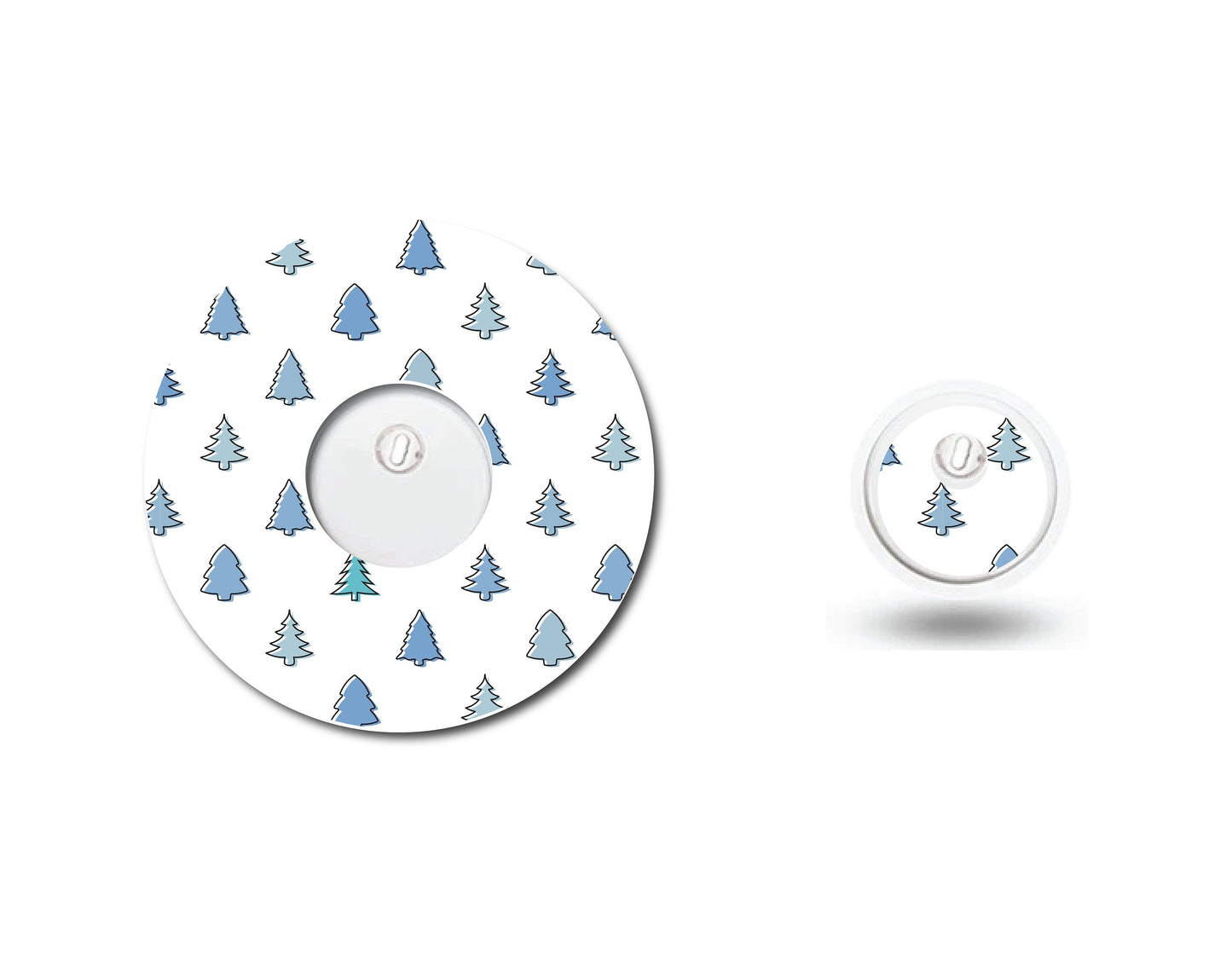 Blue Christmas Collection Trees on White CGM Set