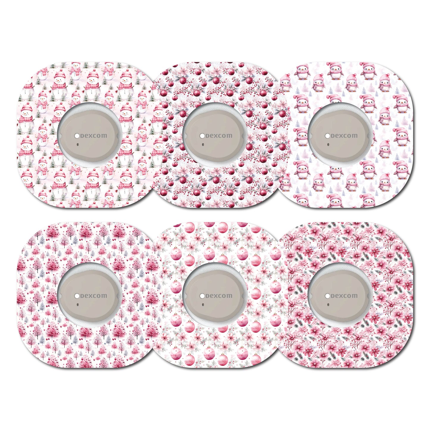 Pink Christmas Collection Bundle Dexcom G7- Set of 6 Patches