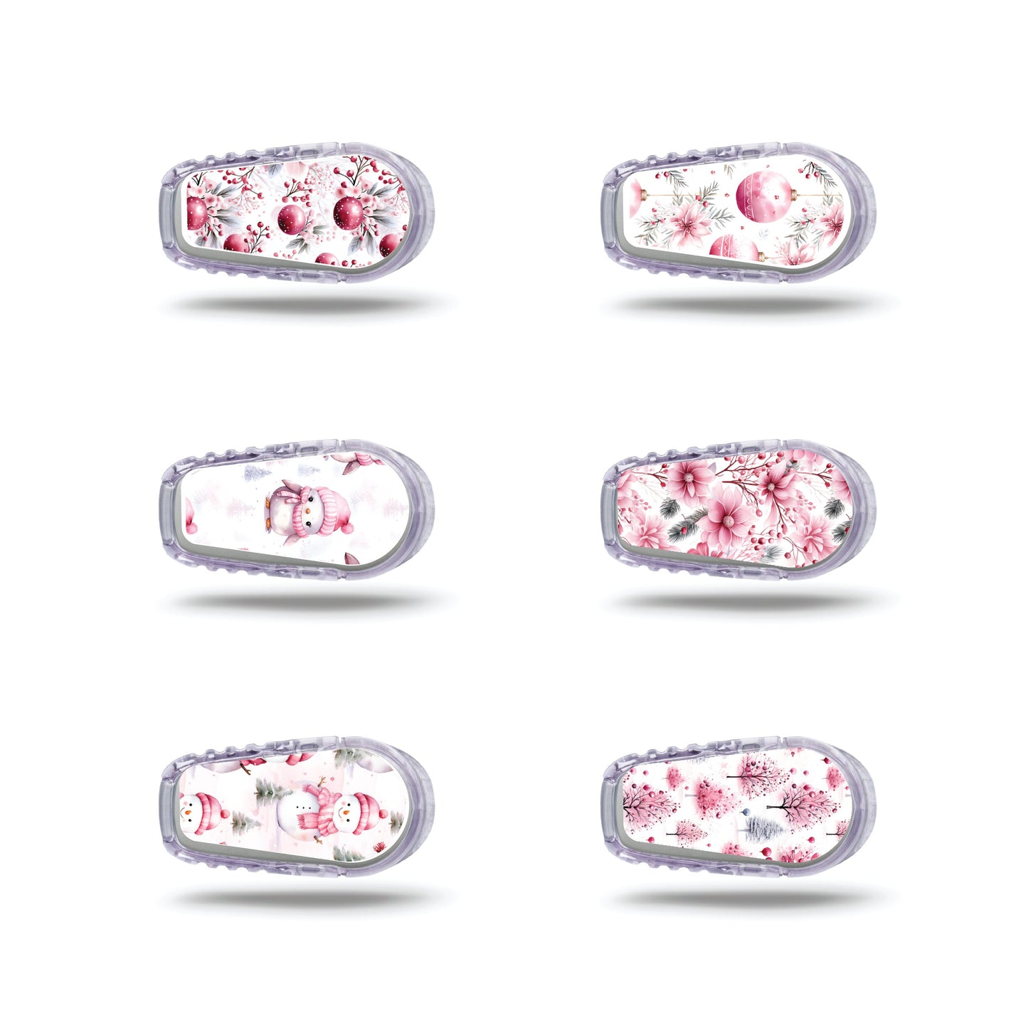 Pink Christmas Collection Patch and Sticker Bundle Dexcom G6- Set of 6 Patch Sticker Overlay for CGM monitor