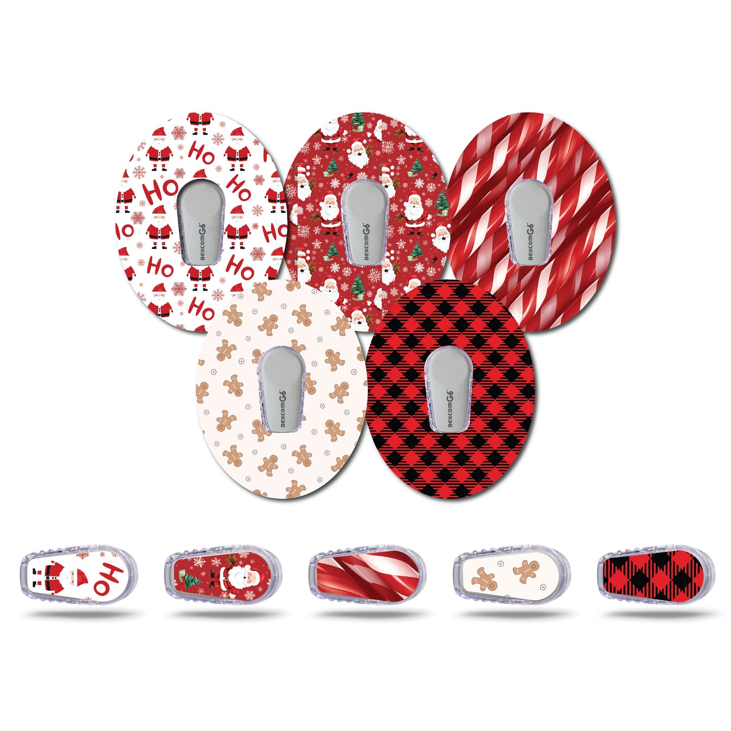 Christmas Collection Patch and Sticker Bundle Dexcom G6- Set of 5 Patch Sticker Overlay for CGM monitor