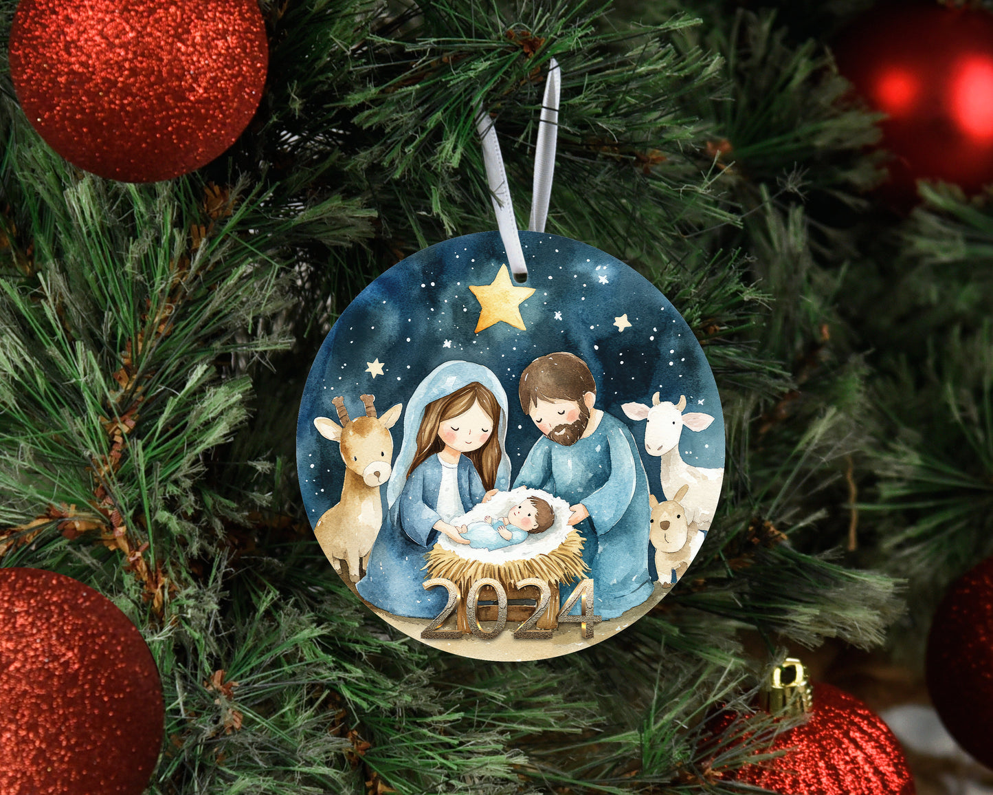 Nativity Ornament 2024 Christmas Ornament, Religious Ornament Gift for 2024