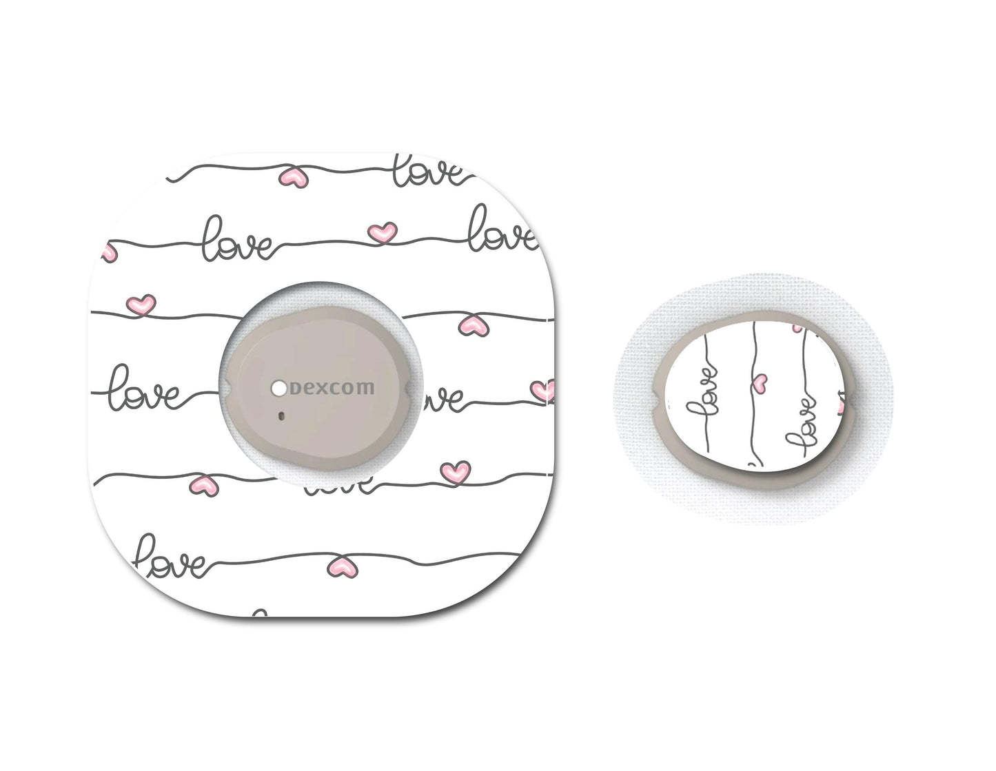 Handwritten Love Continuous Glucose Monitor (CGM) Decorative Set