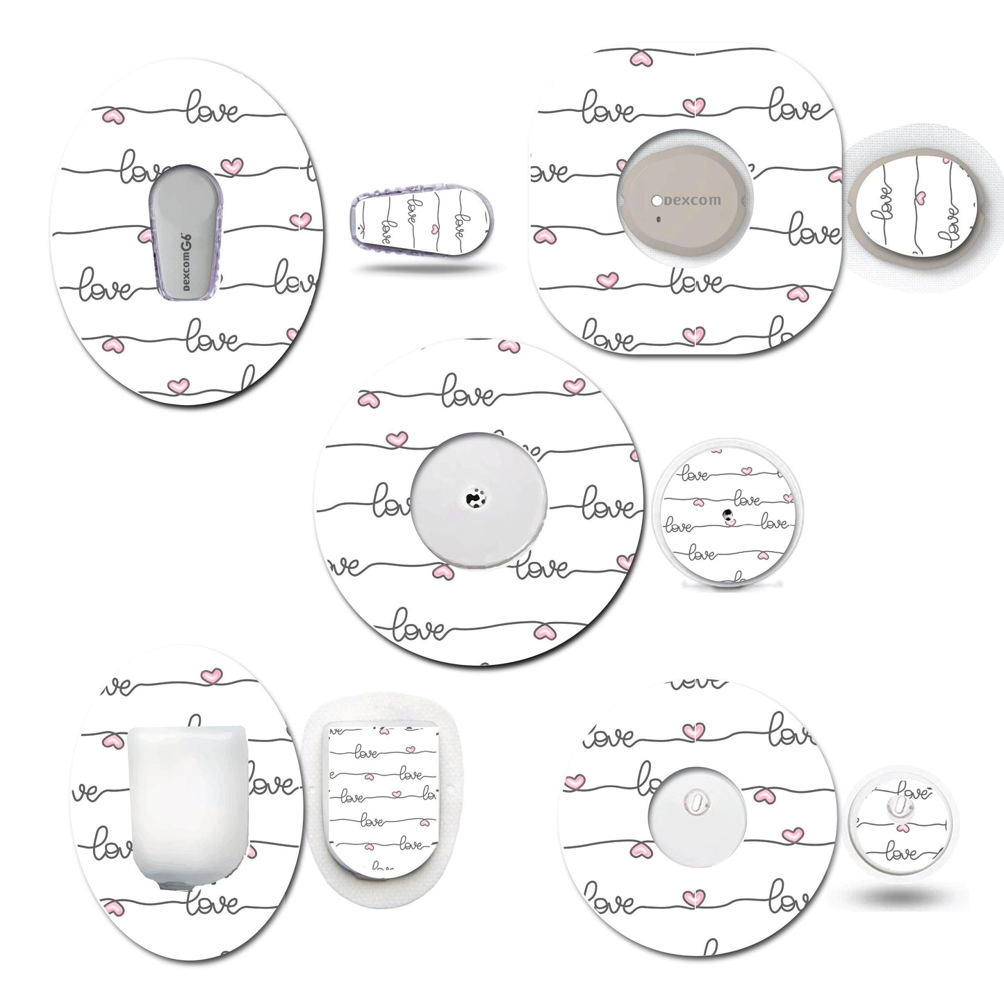 Handwritten Love Continuous Glucose Monitor (CGM) Decorative Set