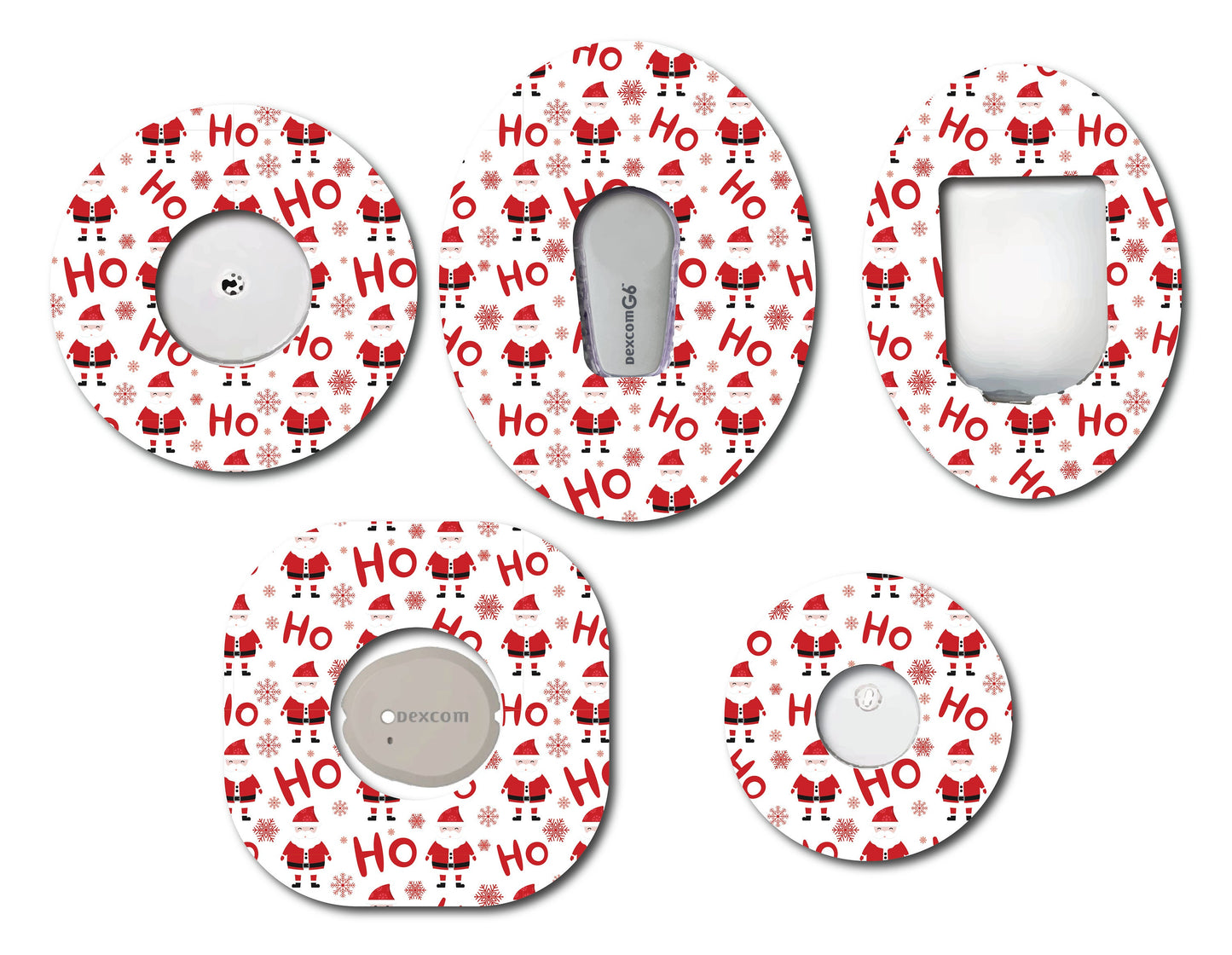 Ho Ho Ho Santa CGM patch for Freestyle LIbre, Dexcom, Omnipod Continuous Glucose Monitor patches and stickers