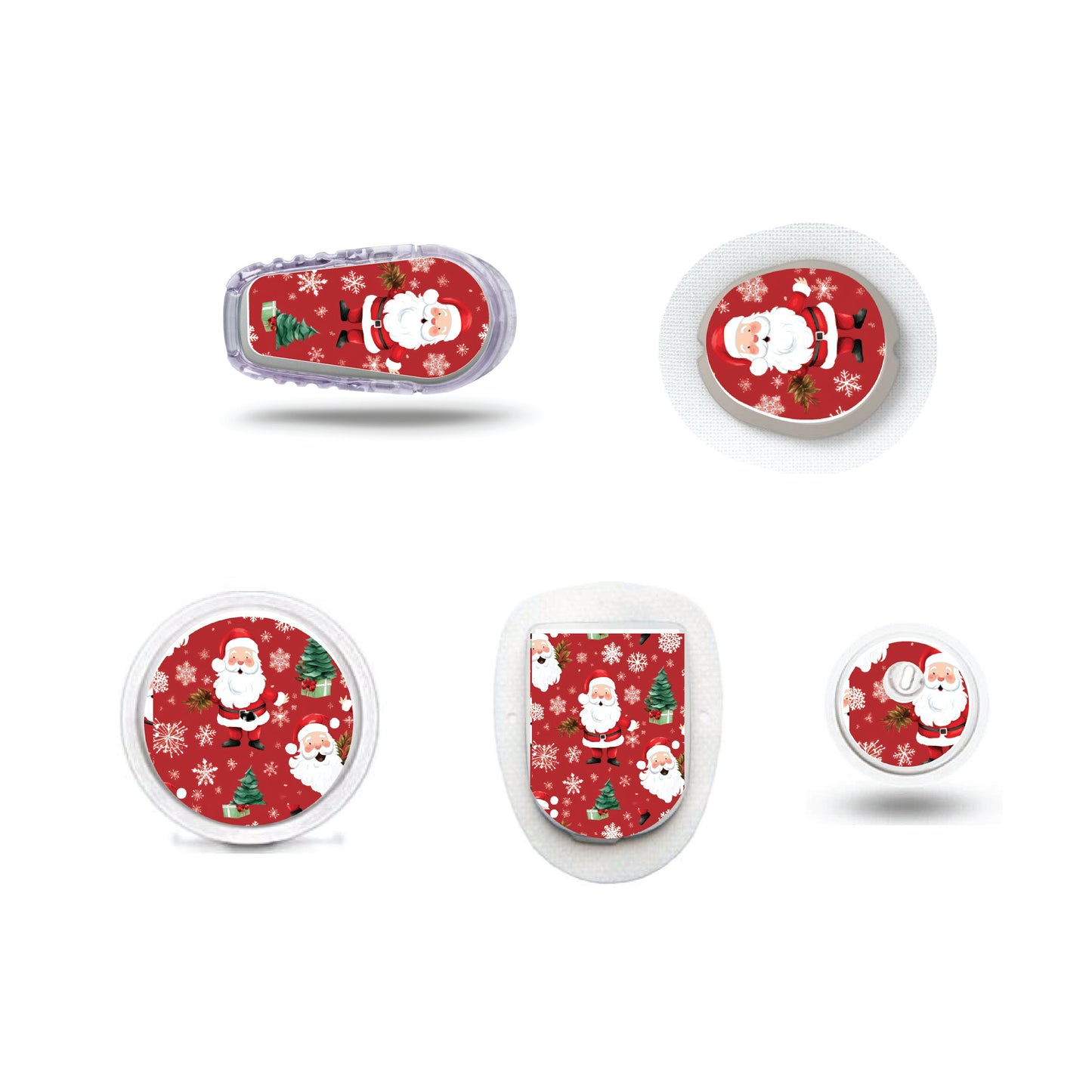 Classic Santa Claus Mosaic Sensor Sticker for Freestyle Libre, Dexcom, Omnipod Continuous Glucose Monitor