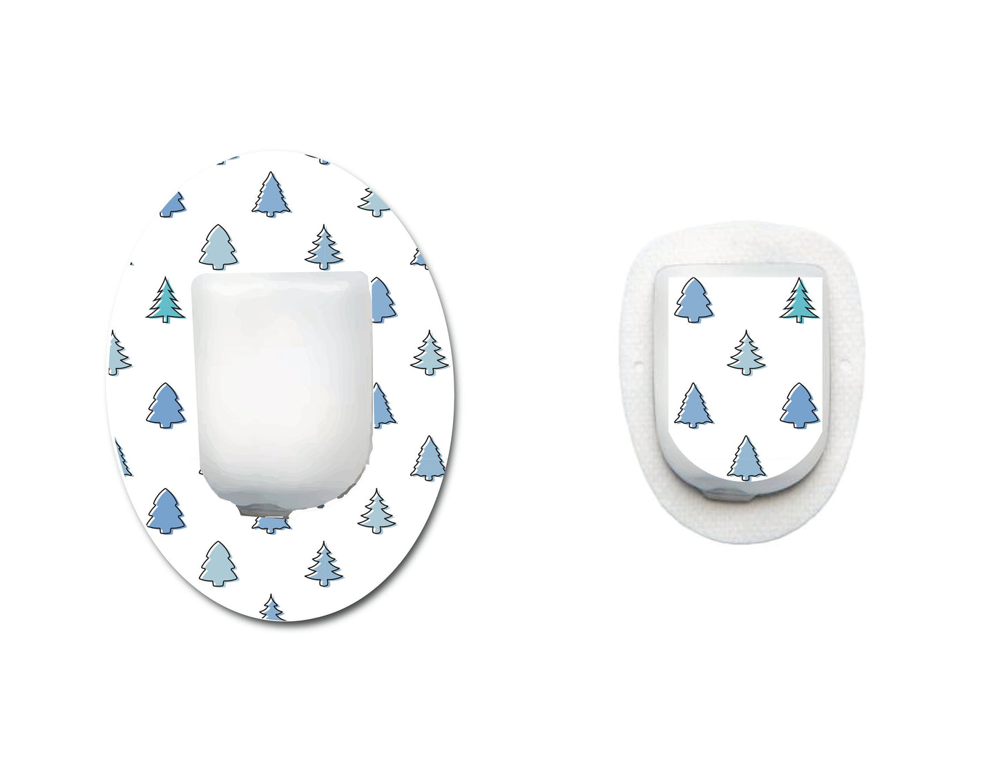 Blue Christmas Collection Trees on White CGM Set