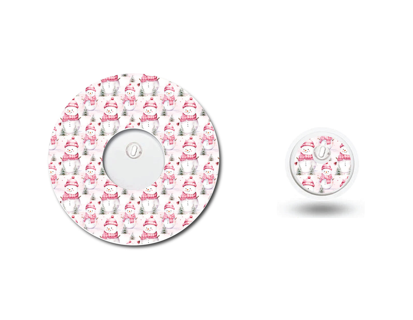 Pink Christmas Collection Snowmen Cgm Set