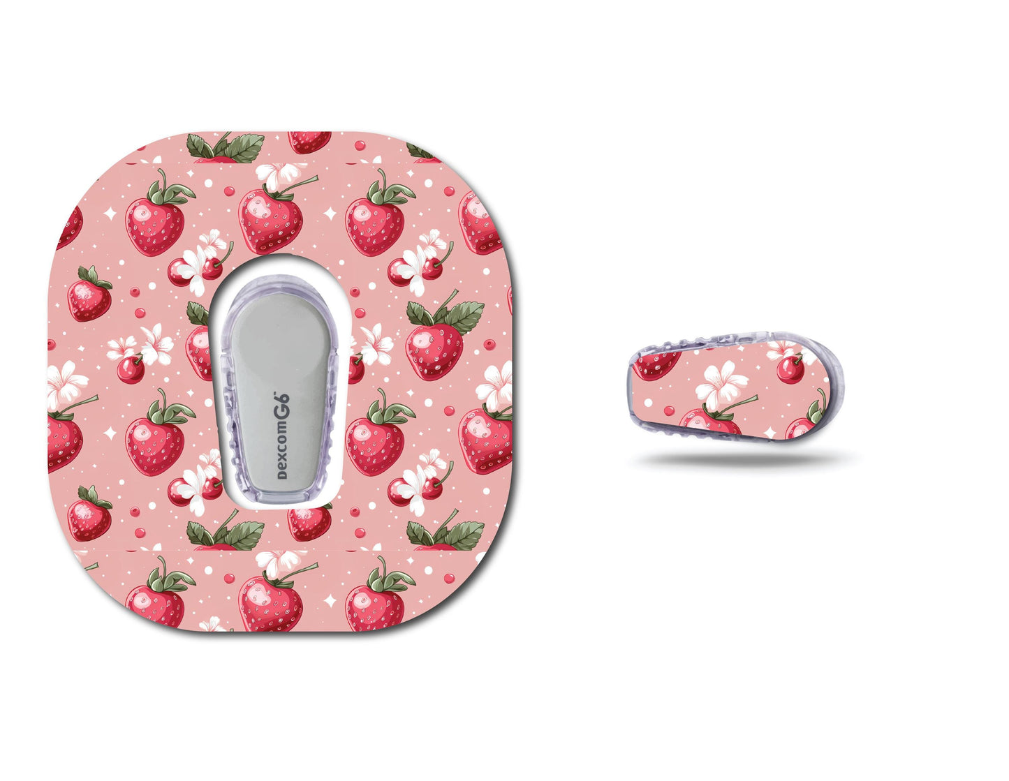 Strawberry Coquette Patch and Sticker Bundle Dexcom G6- Set of 6 Patch Sticker Overlay for CGM monitor