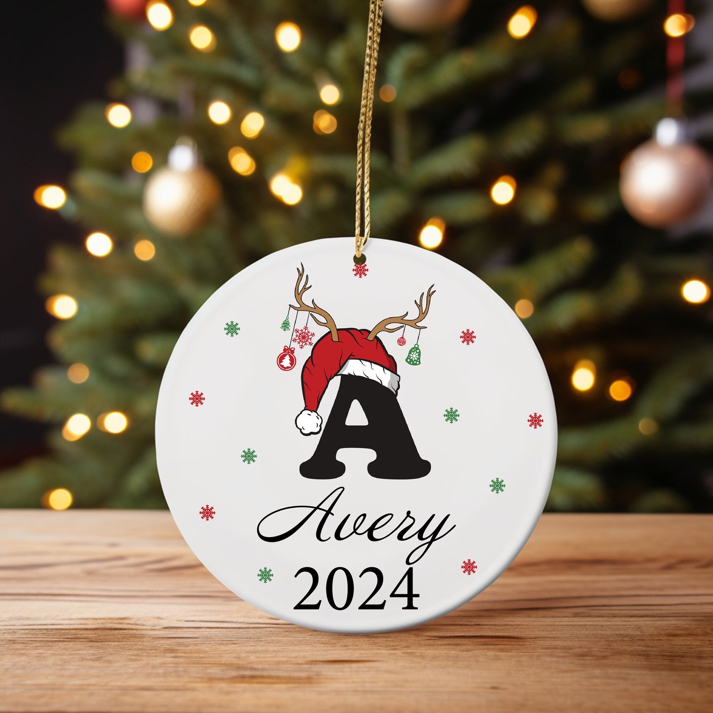 Personalized Christmas Ornament Customized Family, Ceramic, Custom Baby's First Christmas, Christmas Present