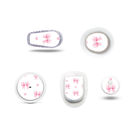 Coquette Bows Sensor Sticker for Freestyle Libre, Dexcom, Omnipod Continuous Glucose Monitor