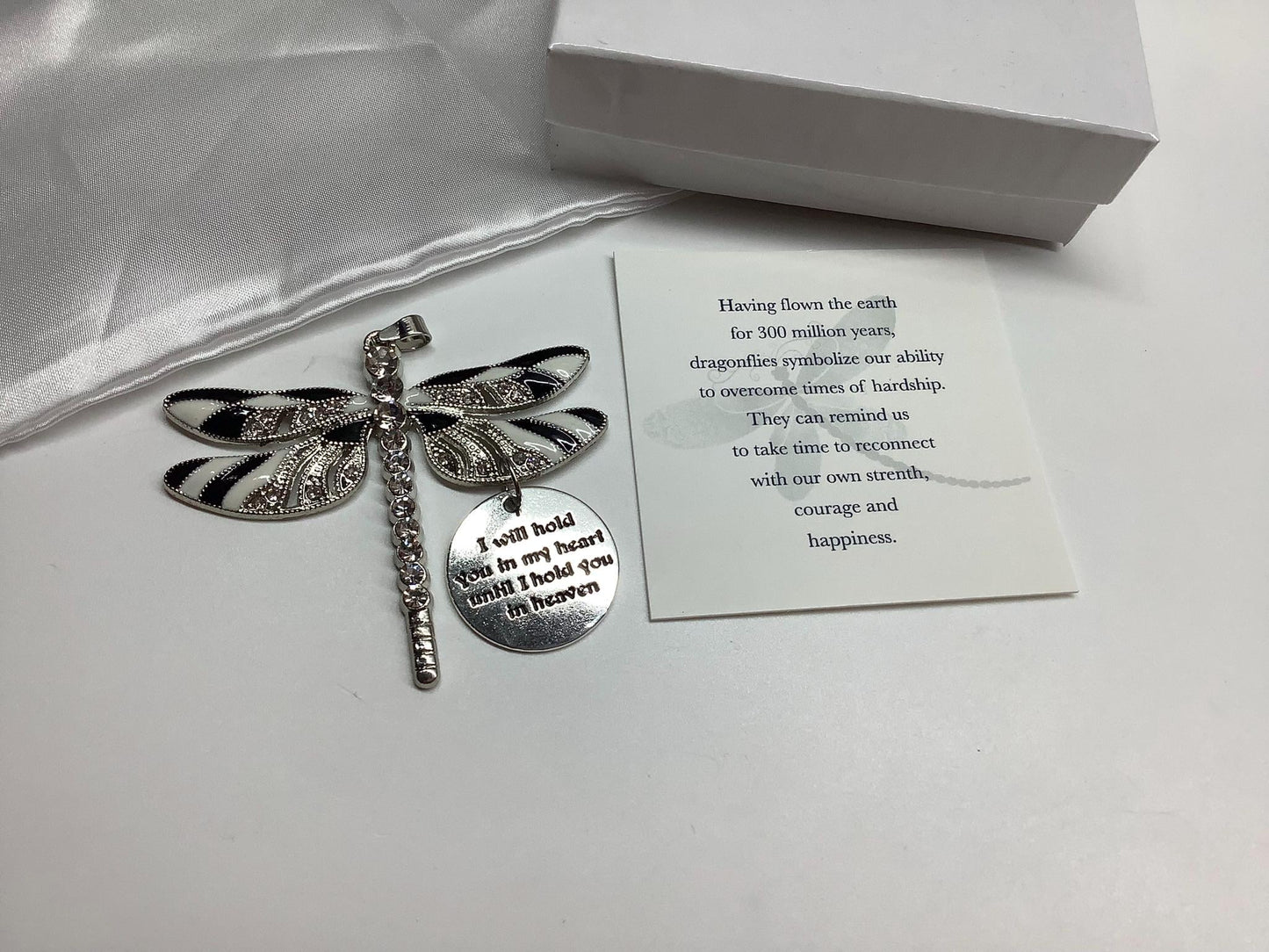 Zebra Black and White Zebra Dragonfly Pendant I Will Hold You