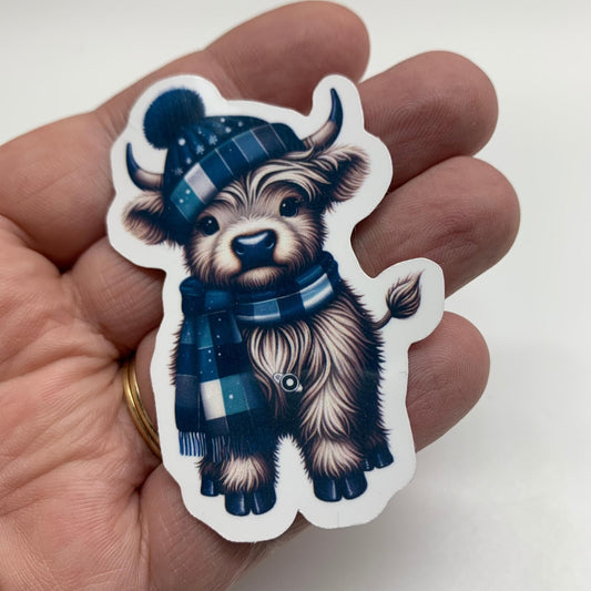 Highland Cow Winter Christmas G-Tube Sticker, Feeding Tube, GJ Tube, Tubie Life, Gastroparesis,