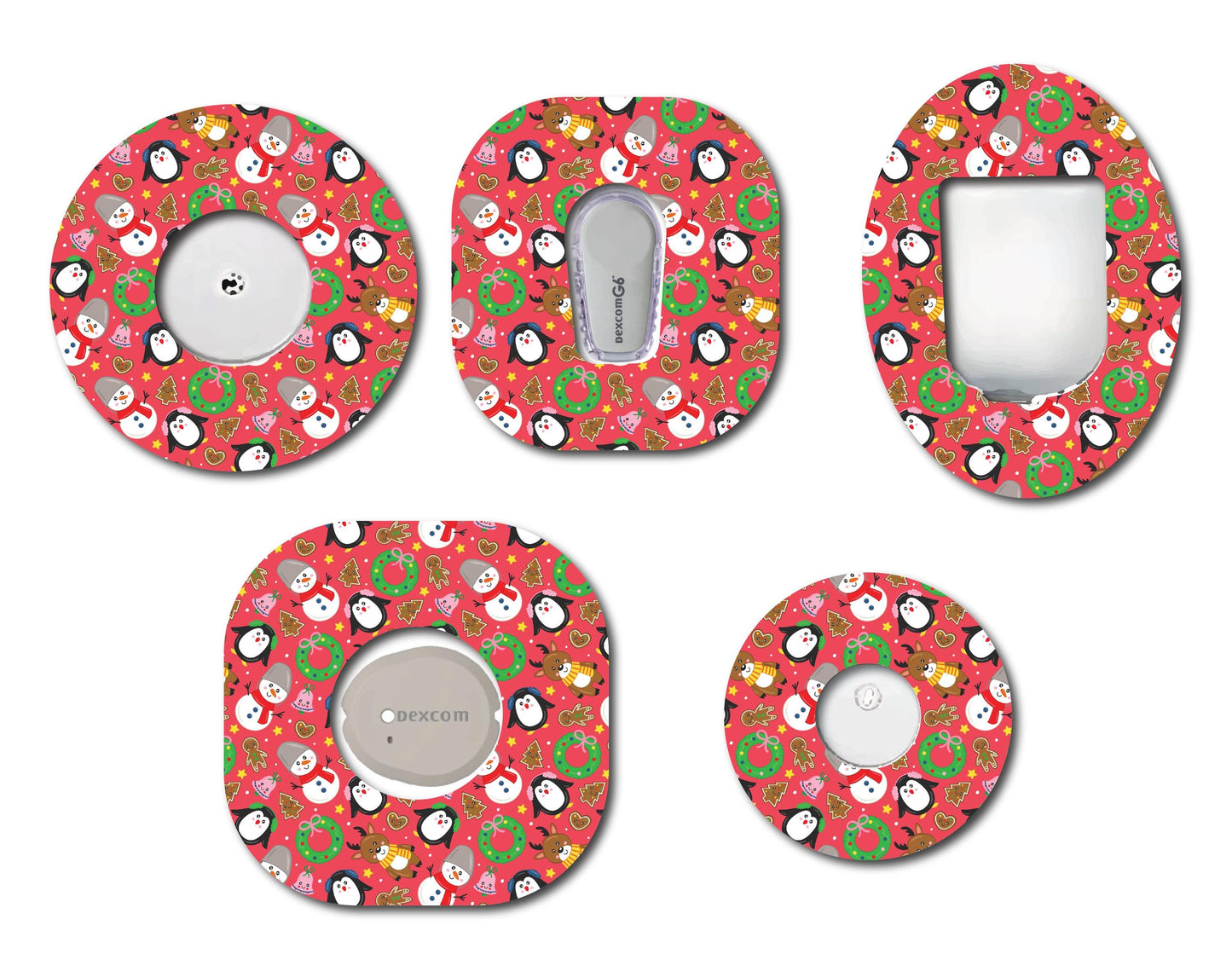 Omnipod Christmas Theme Patches