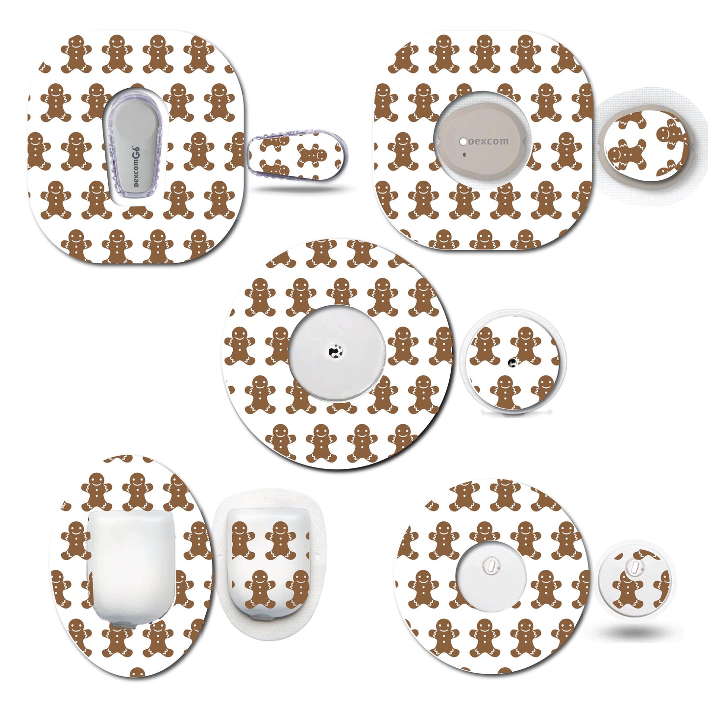 Gingerbread Rows Continuous Glucose Monitor (CGM) Decorative Set