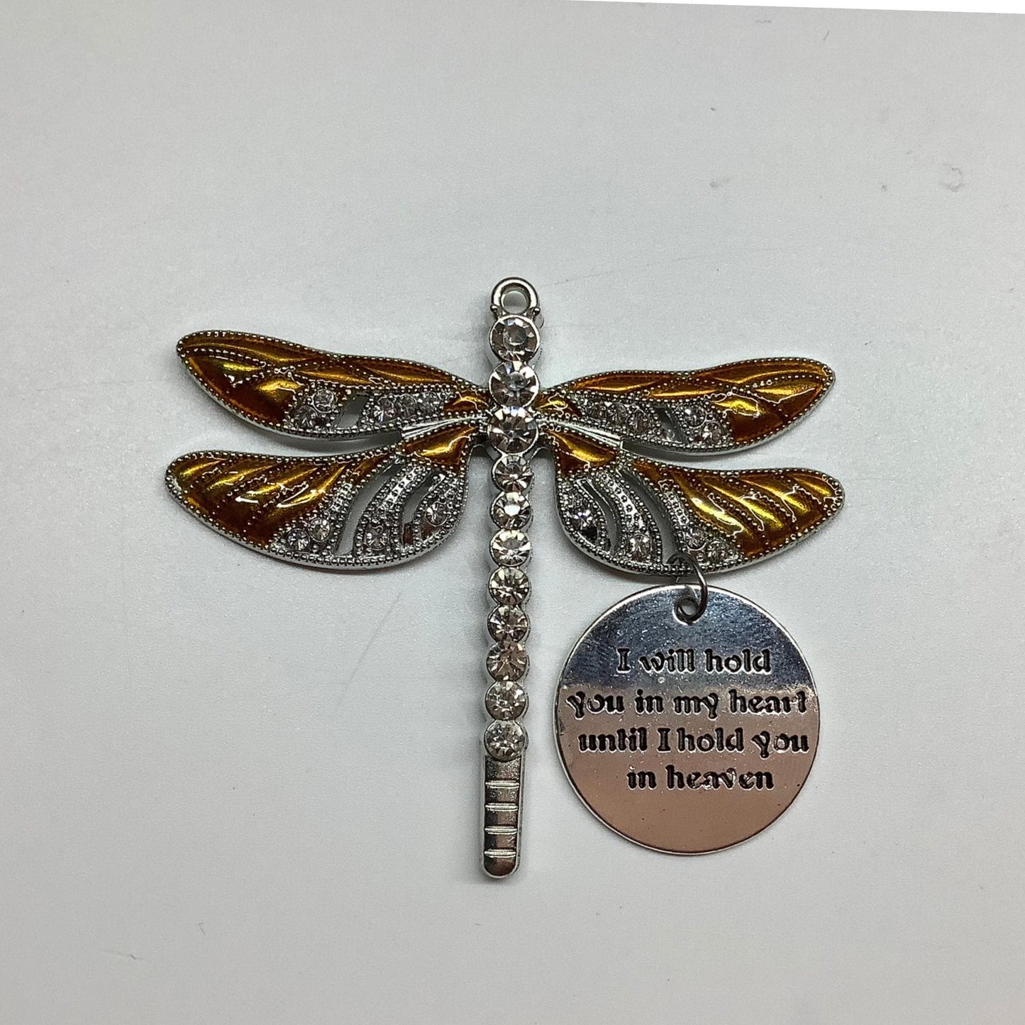 Copper Dragonfly Keepsake Memorial Ornament, I Will Hold You in My Heart