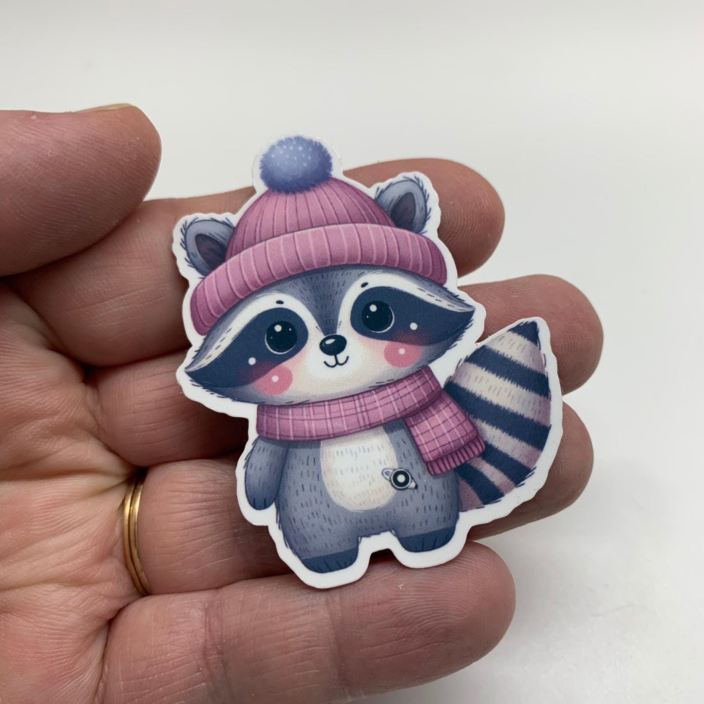 Cute Racoon Winter Christmas G-Tube Sticker, Feeding Tube, GJ Tube, Tubie Life, Gastroparesis,