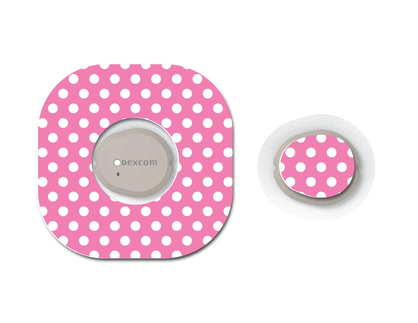 Pink Polka Dots Continuous Glucose Monitor (CGM) Decorative Set