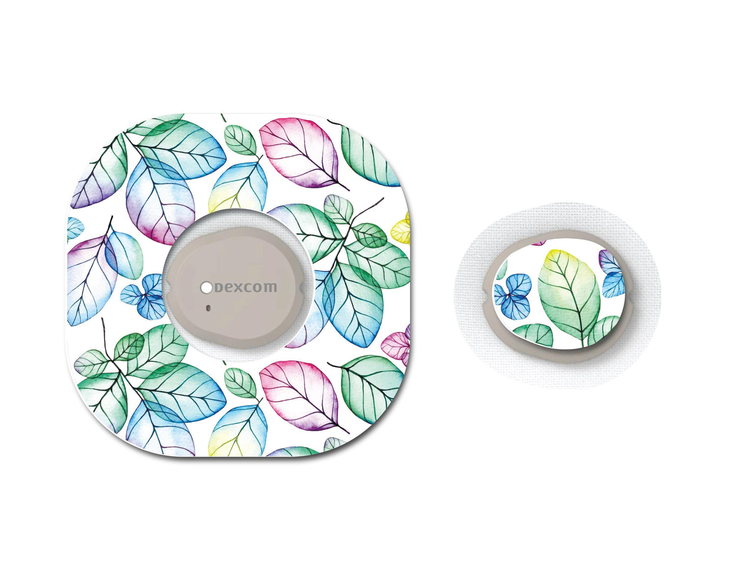 Hydrangea and Leaves Continuous Glucose Monitor (CGM) Decorative Set