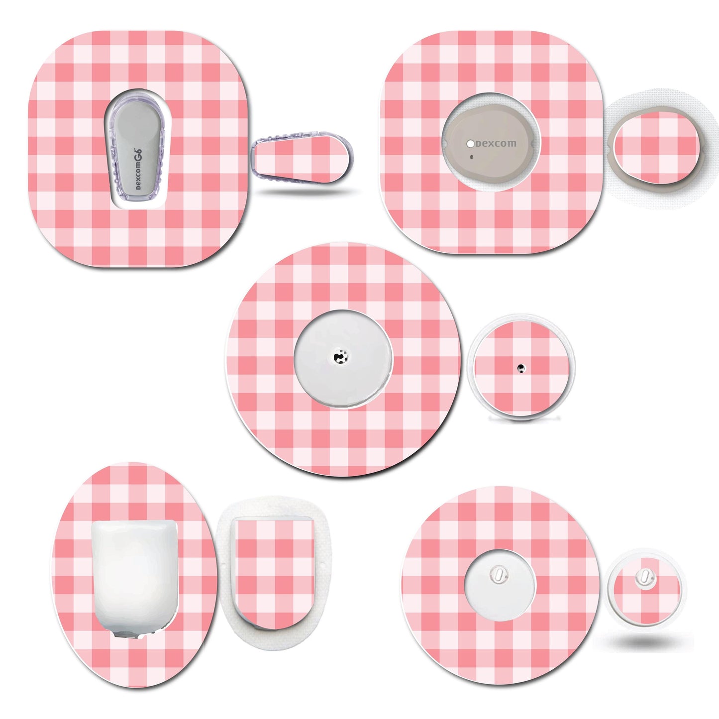 Love Pink Gingham Continuous Glucose Monitor (CGM) Set