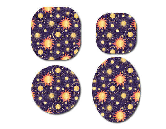 Celestial Sun and Planets Continuous Glucose Monitor (CGM) Decorative Over Patch (no hole)